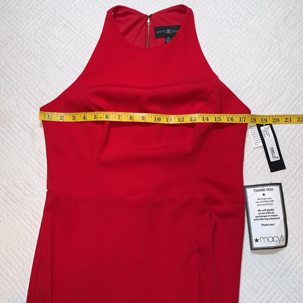 Betsy & Adam Red Ruffle Gown - Picture 14 of 16